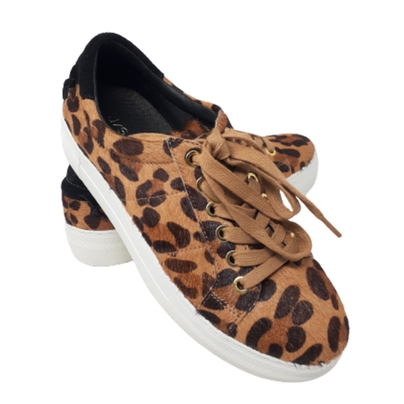 J/SLIDES NYC Asher Leopard Pony Sneakers NEW - Picture 1 of 10